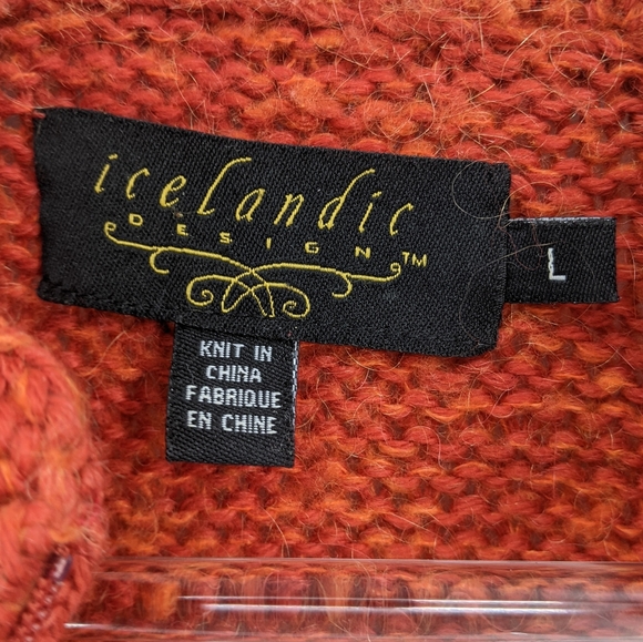 Icelandic Designs Orange Cable Knit Zip Cardigan - Picture 8 of 10